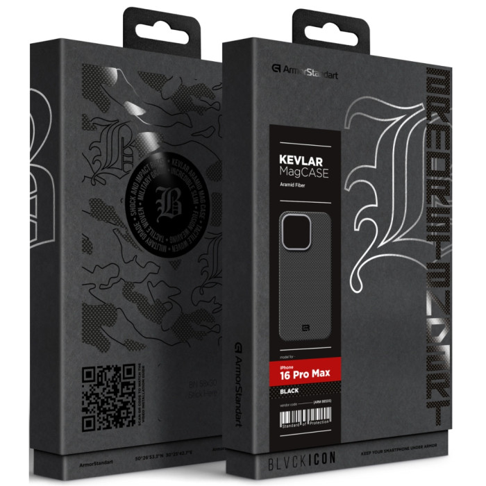 Чохол до мобільного телефона Armorstandart BlackIcon Kevlar MagCase Apple iPhone 16 Pro Max Black (ARM88535)