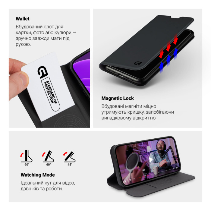 Чохол до мобільного телефона Armorstandart OneFold Case Motorola G06 4G Black (ARM89033)