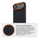 Чохол до мобільного телефона Armorstandart LikeCarbon2 SE MagCase Apple iPhone 17 Air Black Orange (ARM89155)