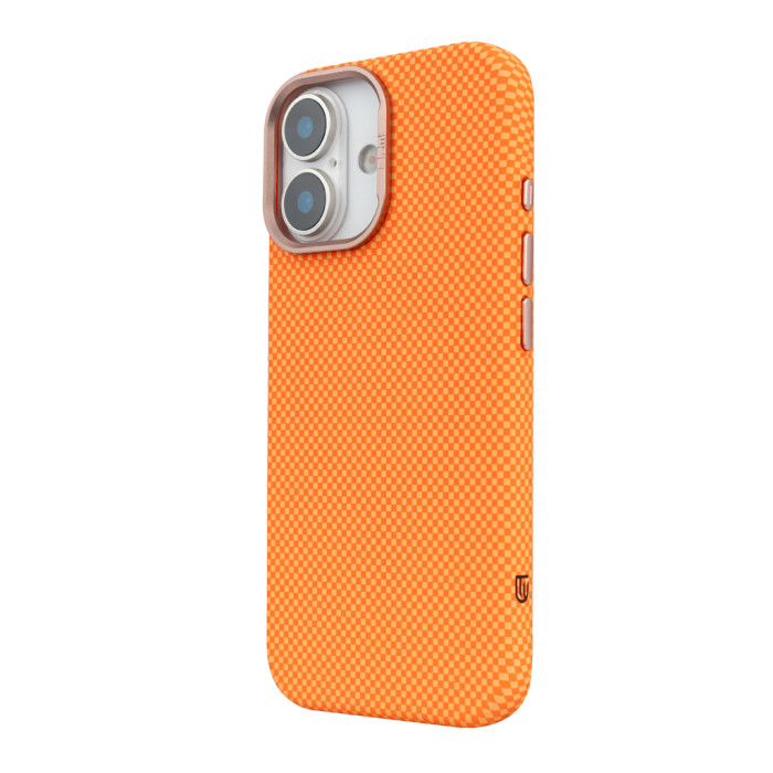 Чохол до мобільного телефона Armorstandart LikeCarbon2 SE MagCase Apple iPhone 17 Kevlar Orange Rose Gold (ARM89167)