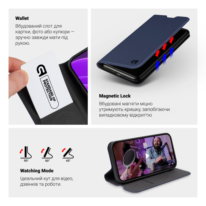Чохол до мобільного телефона Armorstandart OneFold Case OPPO Reno15 F 5G / Reno15 FS 5G Dark Blue (ARM89974)