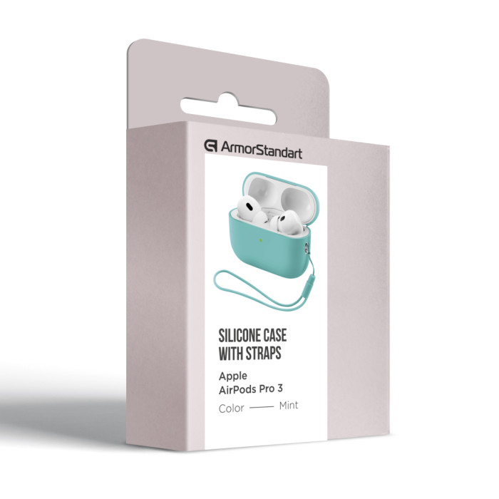 Чохол для навушників Armorstandart Silicone Case with straps For Apple AirPods Pro 3 Mint (ARM91282)