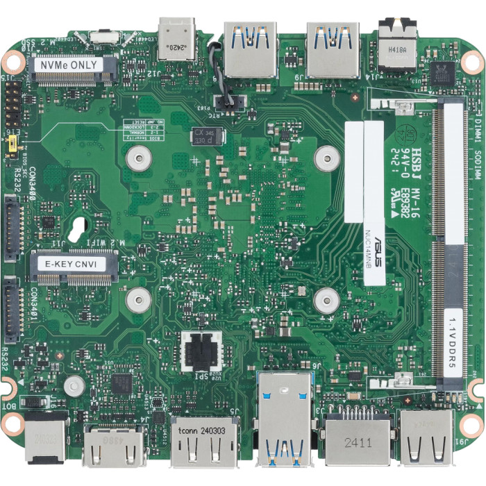 Комп'ютер ASUS NUC 14 Essential RNUC14MNK9700002 Slim Kit(L6) / N97, M.2 22x80 NVMe & SATA SSD, EU Cord (90AR00M2-M00080)