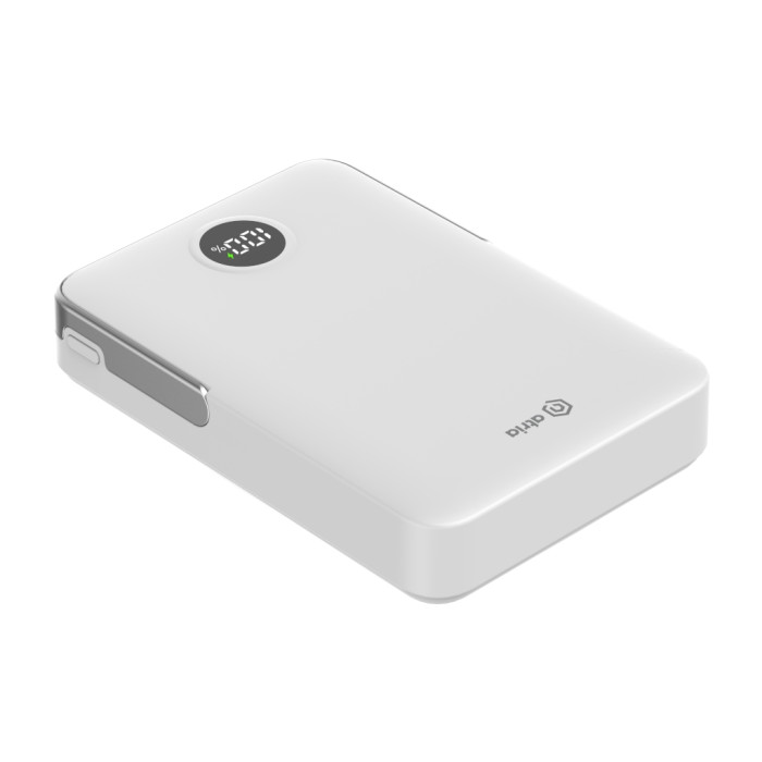 Батарея універсальна Atria 10000mAh, PD/20W, 15W Wireless MagSafe, White (WPD-W57)