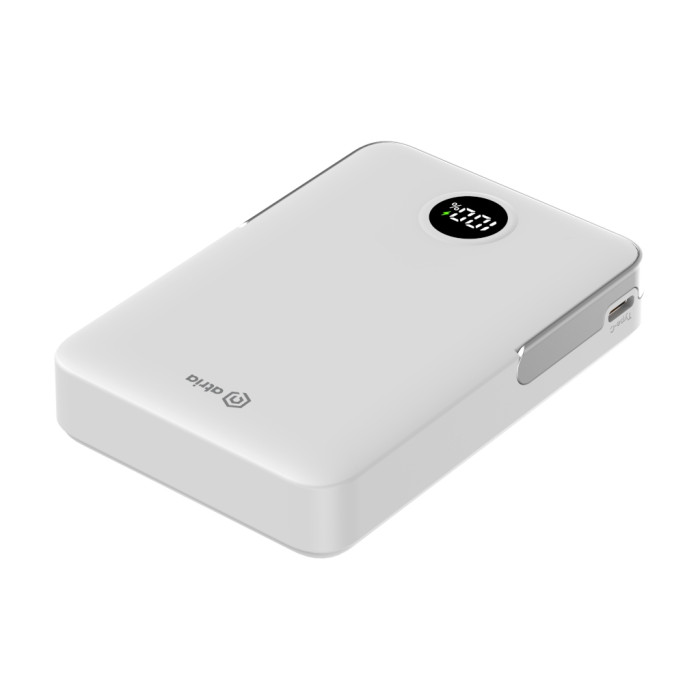 Батарея універсальна Atria 10000mAh, PD/20W, 15W Wireless MagSafe, White (WPD-W57)