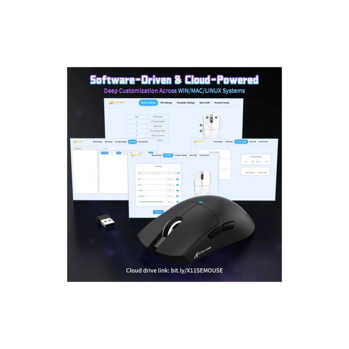 Мишка Attack Shark X11SE Wireless/Bluetooth Black (X11SEB_AS)