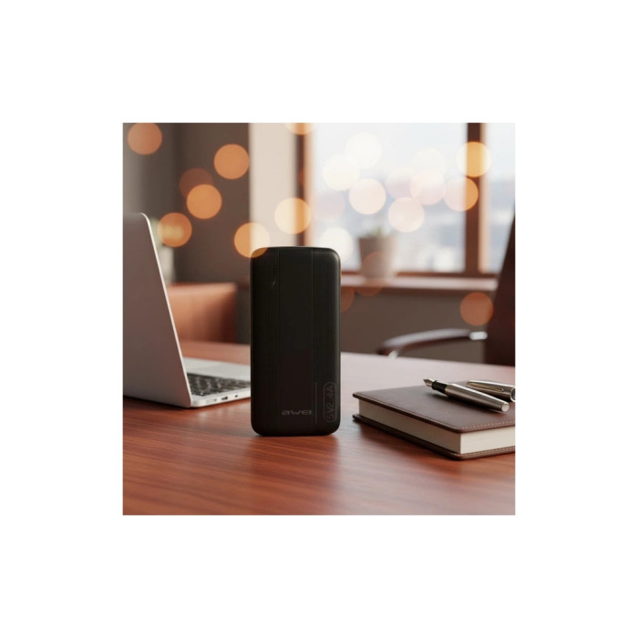 Батарея універсальна AWEI 10000mAh P20K, 12W, Black (6954284009744)