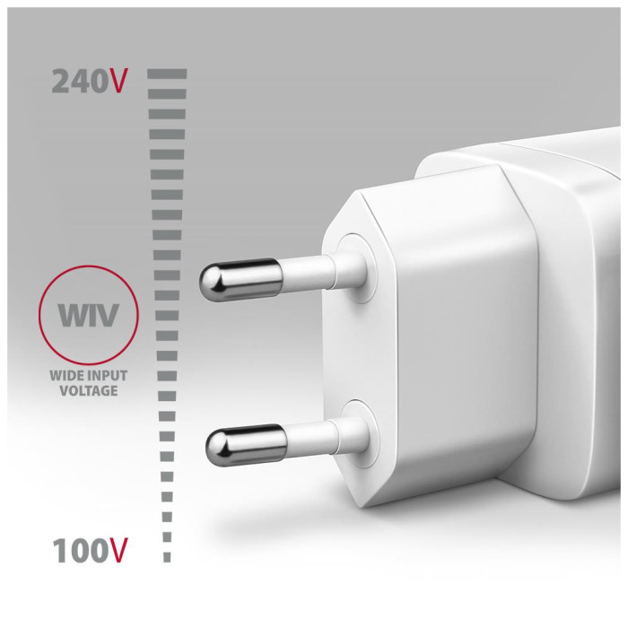 Зарядний пристрій AXAGON 1xUSB QC3.0 + 1xUSB-C PD20W white (ACU-PQ20W)