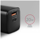 Зарядний пристрій AXAGON 1xUSB QC3.0 + 1xUSB-C PD20W black (ACU-PQ20)