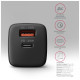 Зарядний пристрій AXAGON 1xUSB QC3.0 + 1xUSB-C PD20W black (ACU-PQ20)
