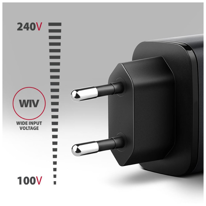 Зарядний пристрій AXAGON 1xUSB-C PD67W + 1xUSB QC4+ PPS gray (ACU-PQ67)