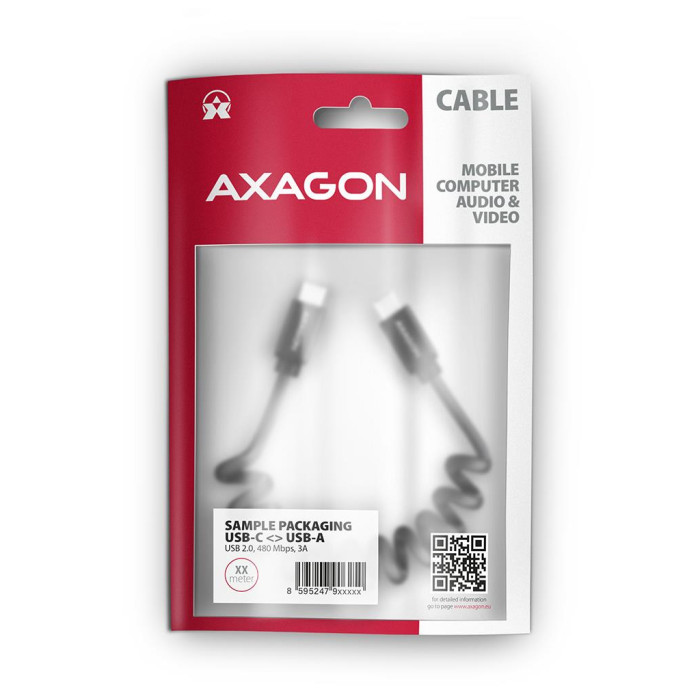 Дата кабель USB-C to USB-C 0.6m 60W black AXAGON (BUCM-CM10TB)