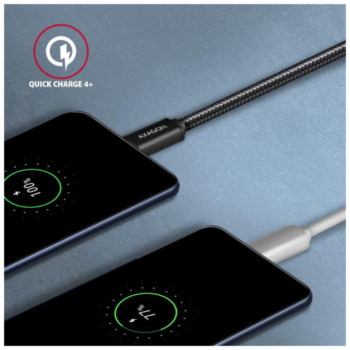 Дата кабель USB-C to USB-C 1.0m v3.2 Gen 1 PD 60W 3A black AXAGON (BUCM3-CM10AB)