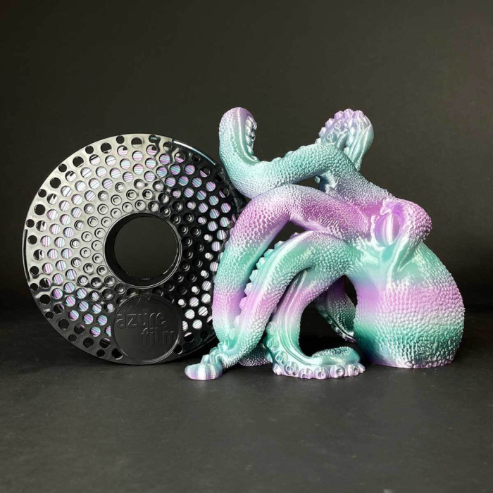 Пластик для 3D-принтера AzureFilm PLA SILK 1,75mm 1kg Rainbow Aurora (FL171-6145)