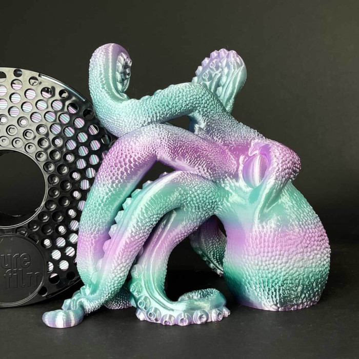 Пластик для 3D-принтера AzureFilm PLA SILK 1,75mm 1kg Rainbow Aurora (FL171-6145)