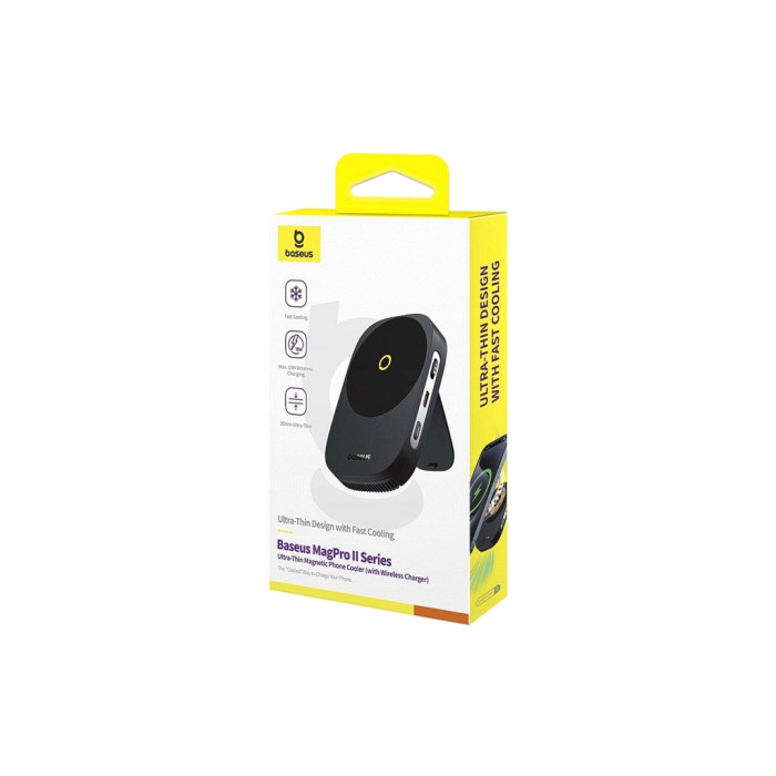 Зарядний пристрій Baseus MagPro II Series Ultra-Thin Magnetic, Cooler, Wireless Charger Cosmic Black (B10572900121-00)
