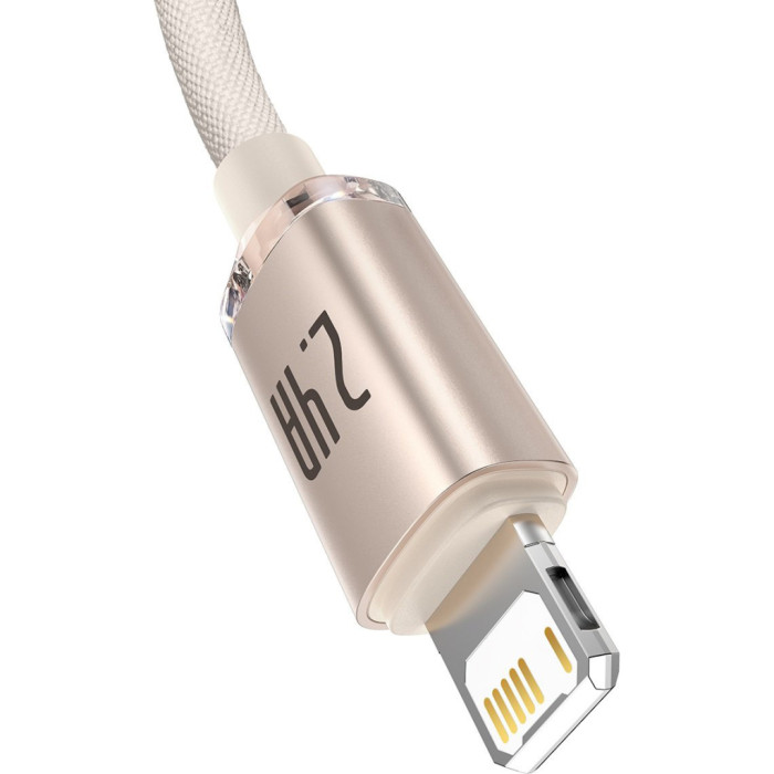 Дата кабель USB 2.0 AM to Lightning 1.2m 2.4A pink Baseus (CAJY001104)