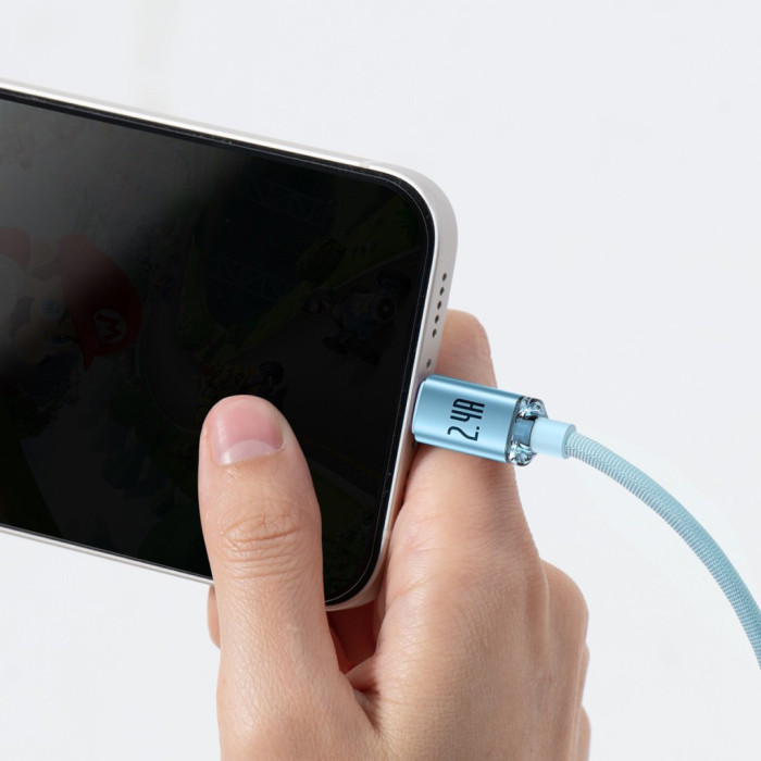 Дата кабель USB 2.0 AM to Lightning 2.0m 2.4A sky blue Baseus (CAJY001203)