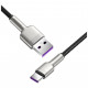 Дата кабель USB 3.1 AM to Type-C 0.25m CAKF 6.0A 66W Cafule Series Metal Data Cable Black Baseus (CAKF000001)