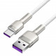 Дата кабель USB 3.1 AM to Type-C 2.0m CAKF 6.0A 66W Cafule Series Metal Data Cable White Baseus (CAKF000202)