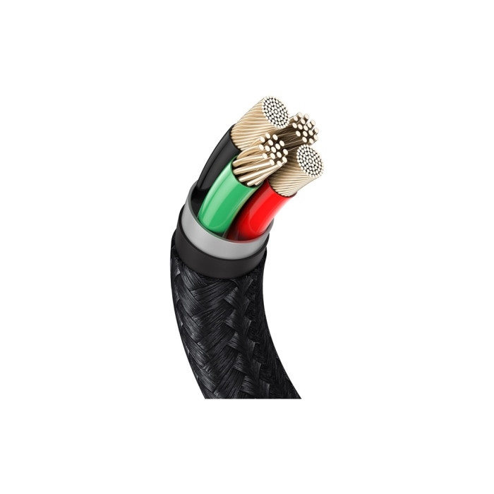 Дата кабель USB 2.0 AM to Lightning 1.0m Cafule Metal 2.4A black Baseus (CALJK-A01)