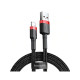 Дата кабель USB 2.0 AM to Lightning 0.5m Cafule 2.4A red+black Baseus (CALKLF-A19)