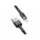 Дата кабель USB 2.0 AM to Lightning 0.5m Cafule 2.4A grey+black Baseus (CALKLF-AG1)