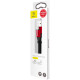 Дата кабель USB 2.0 AM to Lightning 0.23m 2A black/red Baseus (CALMBJ-B91)