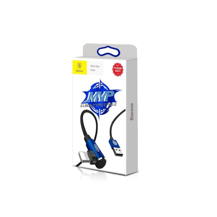 Дата кабель USB 2.0 AM to Lightning 1.0m 2A MVP Elbow Blue Baseus (CALMVP-03)