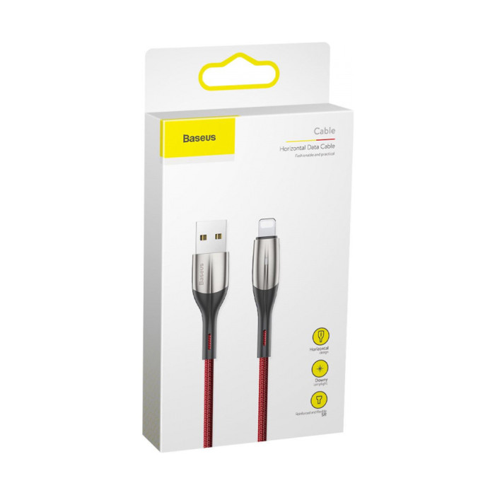 Дата кабель USB 2.0 AM to Lightning 1.0m 2.4A red Baseus (CALSP-B09)