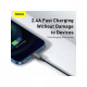 Дата кабель USB 2.0 AM to Lightning 1.0m 2.4A Superior Series Black Baseus (CALYS-A01)
