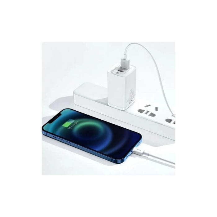 Дата кабель USB 2.0 AM to Lightning 2.0m Superior Fast Charging 2.4A white Baseus (CALYS-C02)