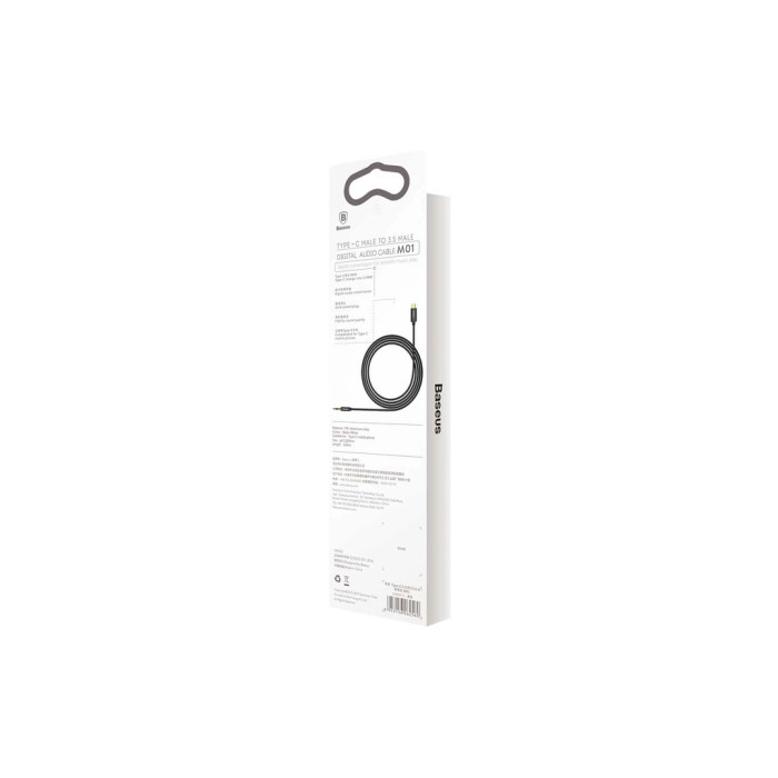Кабель мультимедійний USB-C to 3.5mm M 1.2m black Baseus (CAM01-01)