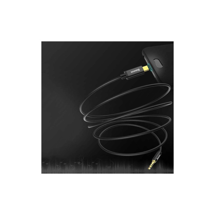Кабель мультимедійний USB-C to 3.5mm M 1.2m black Baseus (CAM01-01)