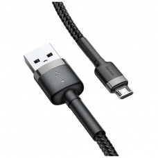 Дата кабель USB 2.0 AM to Micro 5P 1.0m 2.4A grey-black Baseus (CAMKLF-BG1)