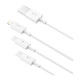 Дата кабель USB 2.0 AM to Lightning + Micro 5P + USB-C 1.5m 3.5A white Baseus (CAMLTYS-02)