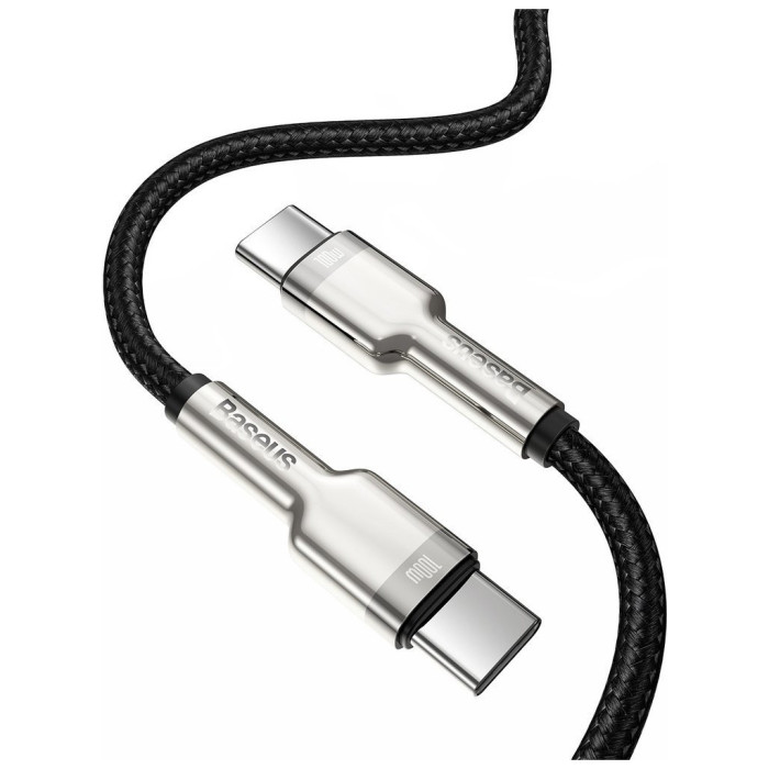 Дата кабель USB-C to USB-C 1.0m 100W metal black Baseus (CATJK-C01)