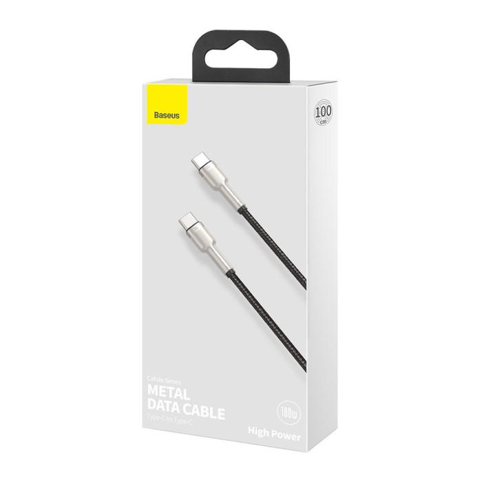 Дата кабель USB-C to USB-C 1.0m 100W metal black Baseus (CATJK-C01)