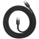 Дата кабель USB-C to USB-C 1.0m 3A 60W Cafule Black Baseus (CATKLF-GG1)