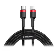 Дата кабель USB-C to USB-C 2.0m USB 3.1 3A red-black Baseus (CATKLF-H91)