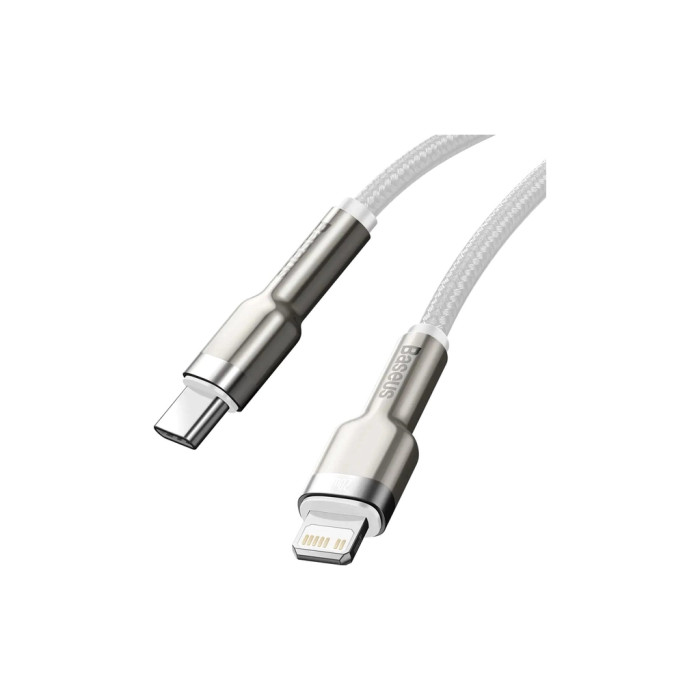 Дата кабель USB-C to Lightning 1.0m Cafule Metal PD 20W white Baseus (CATLJK-A02)