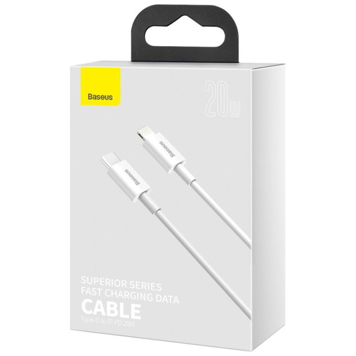 Дата кабель USB-C to Lightning 2.0m 20W white Baseus (CATLYS-C02)