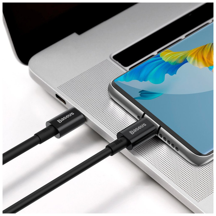Дата кабель USB-C to USB-C 2.0m 100W black Baseus (CATYS-C01)