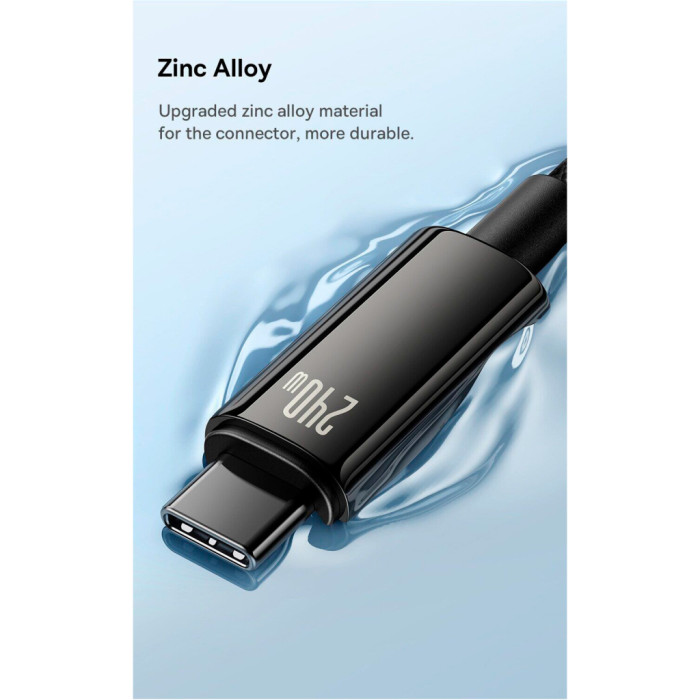 Дата кабель USB-C to USB-C 2.0m 240W Black Baseus (CAWJ040101)