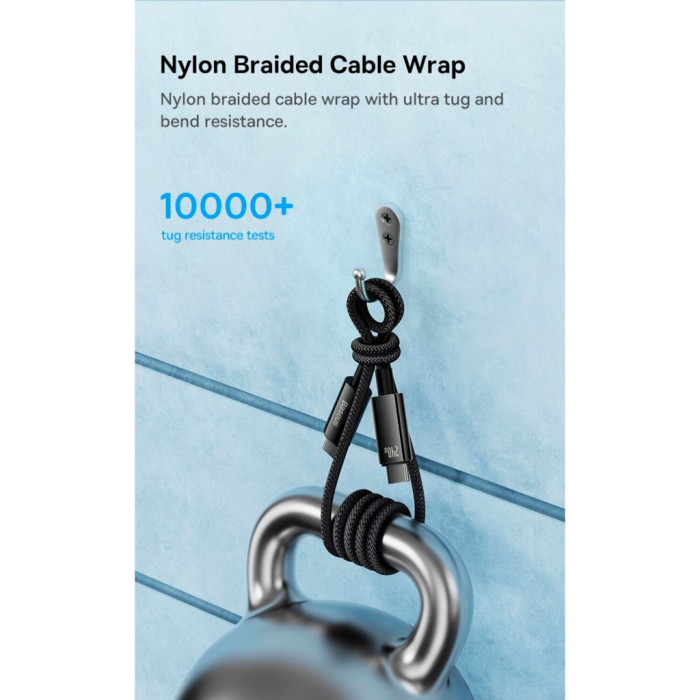 Дата кабель USB-C to USB-C 2.0m 240W Black Baseus (CAWJ040101)