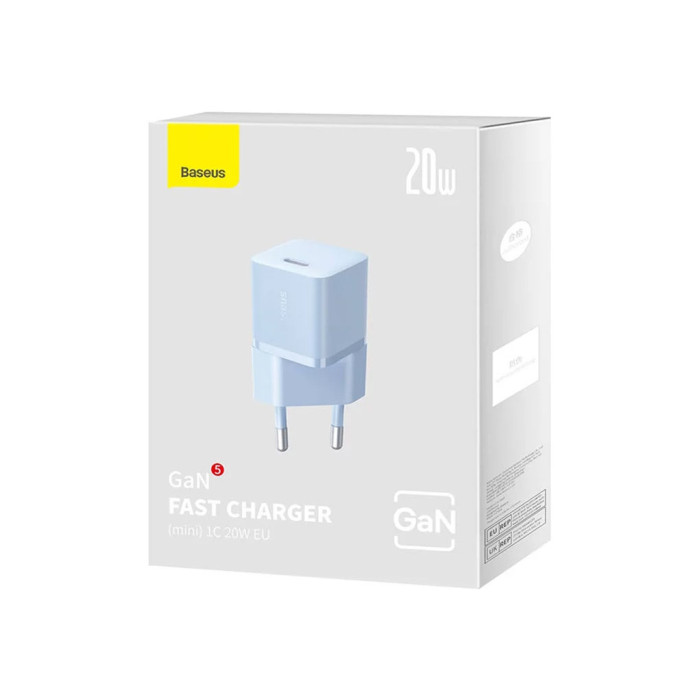 Зарядний пристрій Baseus USB-C PD20W GaN blue (CCGN050103)