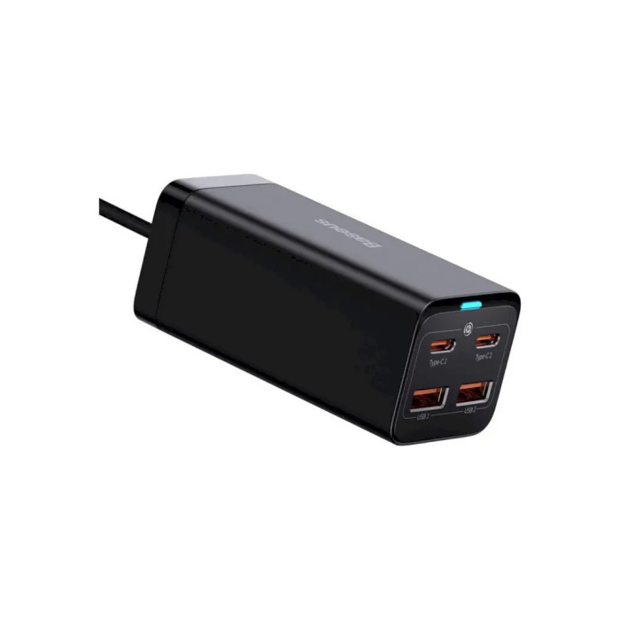 Зарядний пристрій Baseus 2xUSB-C 100W + 2xUSB GaN black (CCGP000101)