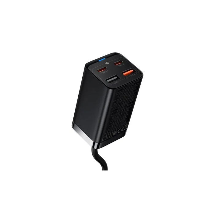 Зарядний пристрій Baseus 2xUSB-C 65W + 2xUSB GaN + cable USB-C to USB-C 100W 1.0m black (CCGP040101)