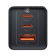 Зарядний пристрій Baseus 2xUSB-C 65W + 1xUSB GaN + cable USB-C to USB-C 100W 1.0m black (CCGP120201)