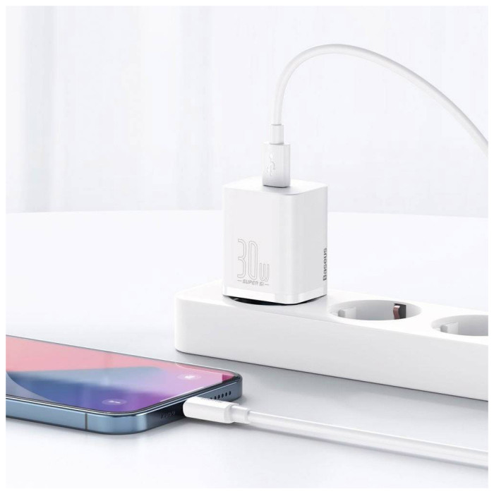Зарядний пристрій Baseus Super Si quick charger IC 30W white (CCSUP-J02)